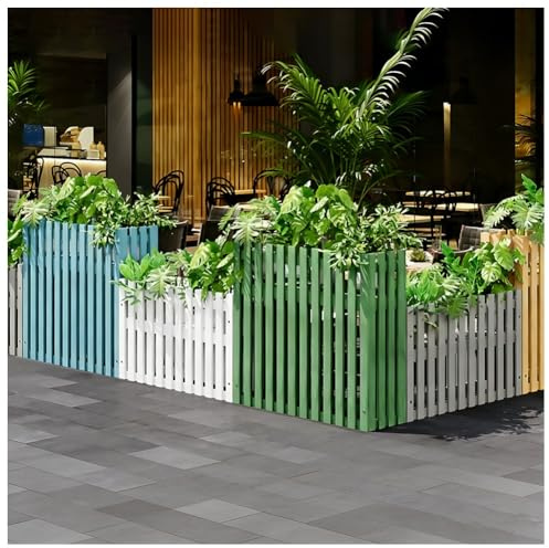 Planteringslåda i trä med sekretesstaket panel – dekorativ växtsängdelare för trädgård, uteplats, balkong, restaurang (120 x 30 x 90 cm)