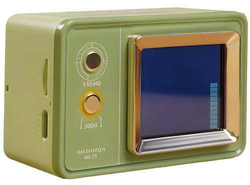 Deskium låttext display trådlös högtalare, vintage skrivbordshögtalare med klocka, projektion, automatisk synkronisering, födelsedagspresent, trådlös 5,3, bärbar, 3,1 x 2 tum/7,8 x 5 cm, grön