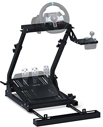GT OMEGA Racing Wheel Stand for Logitech G920 G29 G923 Driving Force Gaming Steering Wheel, Pedals & Gear Shifter Mount V1, PS4, Xbox, Ferrari, PC - Tilt-Adjustable to Ultimate Sim Racing Experience