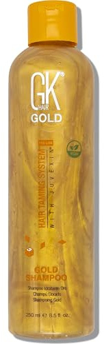 GK HAIR Global Keratin Gold Shampoo (8.5 Fl Oz/250ml) Hair Moisturizing Shine and Protection With Argan Oil, Shea Butter, Natural Oils All Hair Types