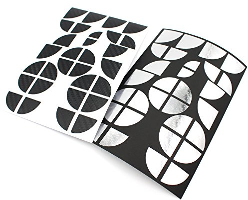 4D Carbonfolie Emblem Ecken Aufkleber von Finest-Folia (K004 Schwarz Chrom)