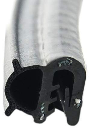 SMI-Dichtungsprofil DS10 für 2-4mm EPDM Moosgummi/Vollgummi mit Stahleinlage selbstklemmend ohne Kleber - Kantenschutz mit Dichtung seitlich, Kantenschutzdichtprofil für Auto, Kofferraum (5 m)