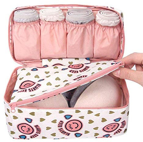 DUBENS Unterwäsche Aufbewahrungstasche BH Aufbewahrung Waschtasche Organisator Tasche Bra Bag Sockentaschen, Wasserdichtes Oxford-Tuch Aufbewahrungsbox Reisetasche Kulturbeutel (Weiß)