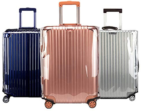 TVMALL Bagageskydd transparent PVC dammtät vattentät resväska skydd personlighet klassiskt skyddande fodral lämpligt för 45 cm till 76 cm bagage, genomskinlig, 22 Inch
