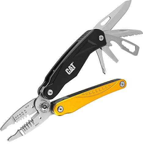 CAT 14-in-1 Multitool Pliers, Wire Stripper, Multi Purpose Electricians Pliers, Aluminum Handles and Stainless Steel Tools, Storage Pouch, Safety Lock - 980104