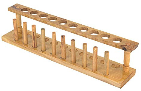 Reagenzglasständer aus Holz mit 10 Löchern, Laborhalter für 6.8.10.12 Reagenzgläser, für Schule und Labor