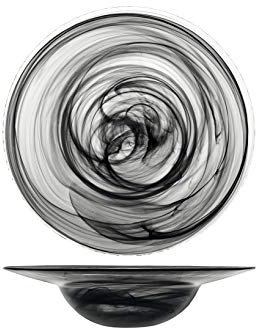 H&H 833106 Albastro - Juego de 6 platos de pasta, cristal, negro, 23,5 cm