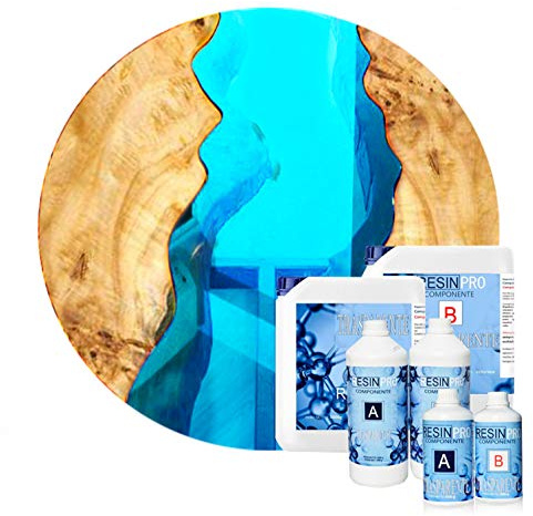 Resin Pro® 160 GR - 128 KG Resina epossidica Colore Cristallo Turchese Per legno, per Tavolo Fiume, per Fai da te, per Creazioni artistiche (3.2)