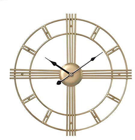 TRFAN Outdoor Wanduhr Wetterfest Eisen Garten Wanduhren Outdoor 50cm Außenuhren für Garten Metall Wasserdicht Mute Nordic Fashion Geeignet für Garten Hof C Decoration