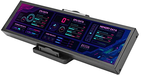 Monitor de Temperatura de Computadora de 8,8 Pulgadas, Monitor de Temperatura de Hardware de CPU USB C de 60 Hz, Pantalla de Expansión Externa Pantalla LCD de Alta Resolución para (Negro)