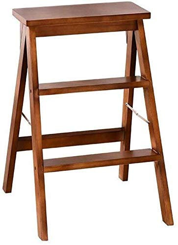 Indoor-Kletterhocker, Trittleiter aus massivem Holz, Hocker, multifunktionaler Stuhl für Tritthocker/Trittleitern mit 3 Stufen für Haushalt und Küche (Größe: C) (C)