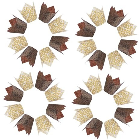 Ciieeo 100St Backpapier Minibecher Nussr Packpapier Papierbecher ölbeständige Verpackungen Schokoladenverpackungen Hochzeit Pappbecher Gold Blatt Geschenkpapier Muffin