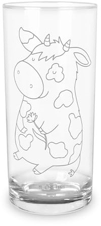 Mr. & Mrs. Panda Glas Kuh 400 ml - Geschenk, Tumbler, Hof, Kühe, Spruch, Milch, Bauernhof, Trinkbecher, Trinkglas, Wasserbecher, Longdrinkglas