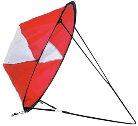 Pesoncarl Kajak-Windsegel, faltbar, Downwind-Paddle-Board-Segel für Schlauchboote, Kanus, Rot, Kajak-Hardware