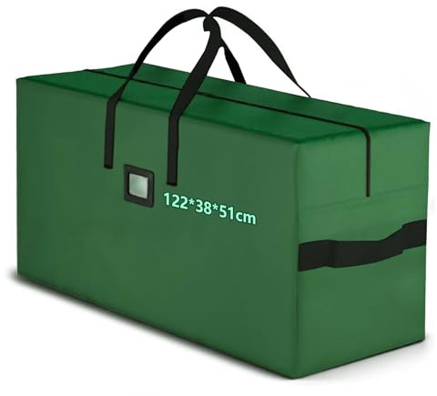 ENCOUN Auflagentasche Gartenauflagen, XXLAufbewahrungstasche Wasserdichte, 122*38*51cm Aufbewahrungstasche für Auflagen 600D Oxford, UV-Beständiges Auflagentasche für Polsterauflagen, Weihnachtsbaume