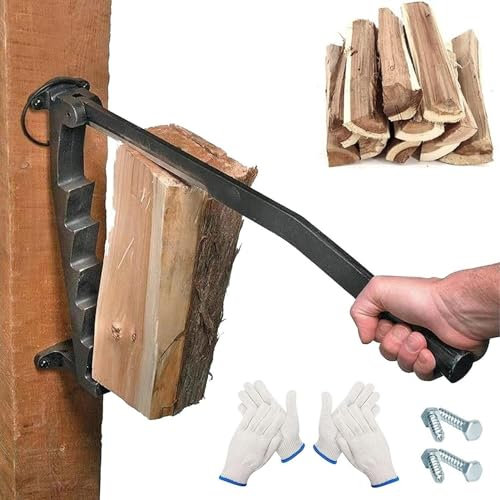 JMOZHCD Manual Firewood Splitter, Wall Mounted Firewood Manual Firewood Splitter Chipper, Kindling Firewood Splitter, Outdoor Firewood Splitting Tool