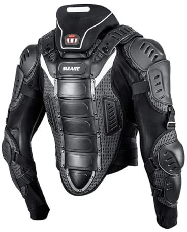 Baymate Unisexe Veste de Protection de Moto Élasticité Réglable Motocross Retour Épaule Protecteur de Vitesse avec Protection Dorsale Amovible