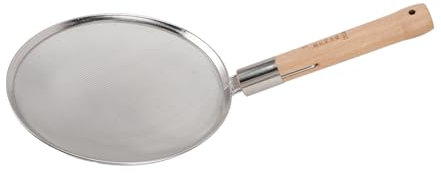Cuchara Espumadera de Malla Fina de Acero Inoxidable, Colador de Cucharón Grande Portátil Ligero, Utensilio de Cocina para Freír (28 cm/11,0 pulgadas de diámetro)