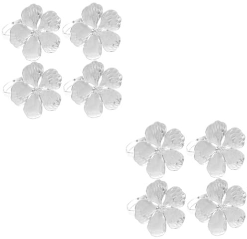Amosfun 8 STK Serviettenringe küchendekoration Serviettenhalter merksam Vintage antike Serviettenringe Hochzeitstischdekoration Vintage- Blumenförmige Serviettenschnalle Silver
