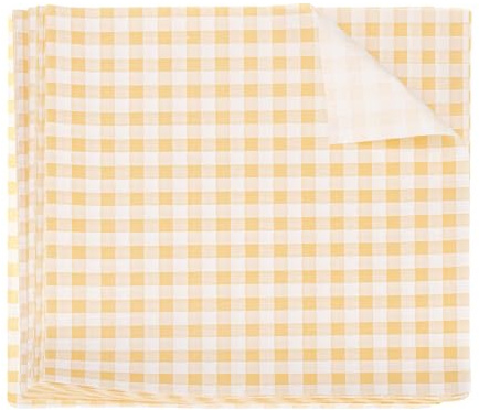 QUARKZMAN 100 Hojas de Papel Encerado Cuadradas 7.09 x 7.09 Papel Absorbente de Aceite para Envolver Alimentos Secos para Sándwiches Cestas de Picnic, Amarillo