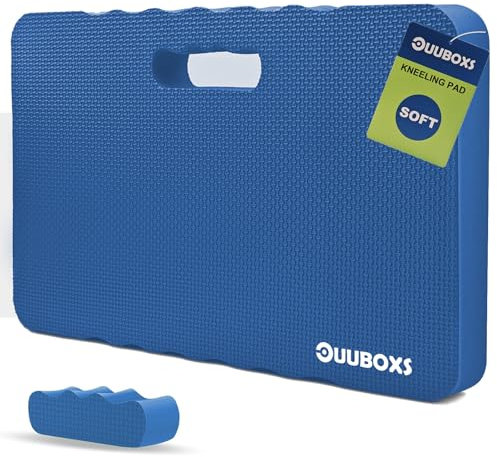 UUBOXS Protège-Genoux de Jardinage, Tapis de Genoux, Grande Genouillère Confortable pour Jardinage, L'entraînement, Le Yoga et Bain de Bébé, Bleu 43 x 28 x 3.6cm