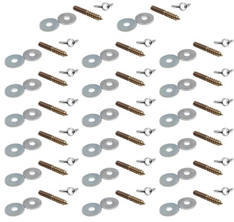 Azxcvbnm Vogelstange zum Stehen, Zubehör, Vogelkäfig, Sitzstange, Schrauben, Unterlegscheiben, Set, Vogelkäfigständer, Ast, Zubehör, 20 Packungen