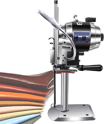 GAYAYAS Electric Fabric Cutting Machine, 6/8/10 Inch Vertical Fabric Straight Knife Cutter, with LED Light Automatic Sharpening Blade, for Fabric Clothing Leather Paper,6in