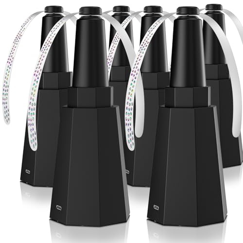 6-Pack Rechargeable Fly Fans for Tables Up to 10-hour Working Time, Indoor Outdoor Mute Food Fans to Keep Flies Away, Retractable Table Fans with Hook for Home Restaurant Party Picnic Patio, Black