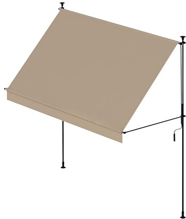 Wasabi - Toldo Portatil 300x120cm Cityline - Altura Ajustable - Montaje sin Taladrar - Lona Protección UV - Inclinación Regulable - Resistente para Exteriores, Jardín, Balcón - Beige