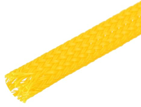 sourcing map Expandable Sleeving, 1/4-inch 100ft Cable Sleeve, Yellow