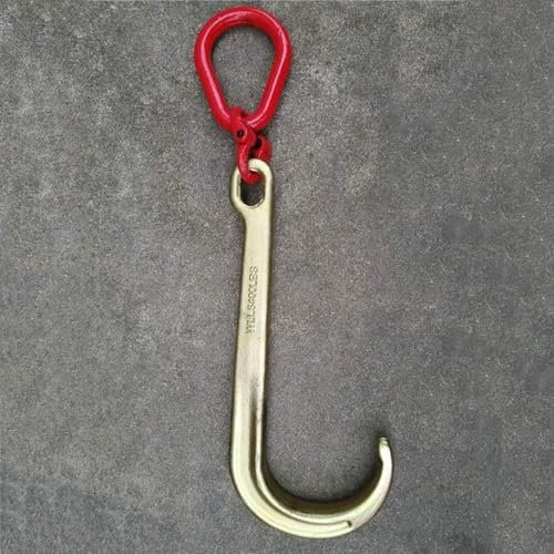 GUODDM Ostacolo Auto Gancio per Rimorchio da 5T per Fune di Traino per Auto, Gancio per Catena di Traino per Trasporto J con Gambo Lungo, Gancio per Rimorchio J Tipo Catena Sospesa Gancio Doppio