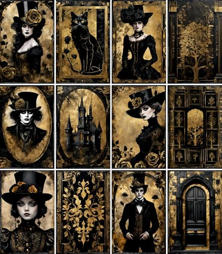 Gothic People Reispapier, 20 x 26,5 cm (6 Blatt) – 6 x Decoupage-Papier für Collage, gemischte Medien, Kartenherstellung und Basteln, Decoupage von CRAFT KREATIVELY