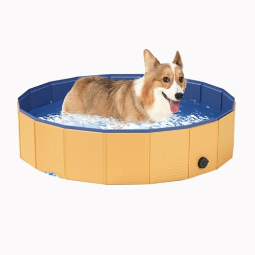 Dsejynxx planschbecken Hund Hundepool für Hunde, Hunde-Polsterbecken, tragbar, für Hundebad, Kunststoff, groß, hart, Kinder-Pool(Color:100cm,Size:)