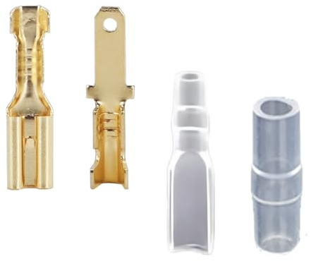 JOYELEC Lot de 458 embouts à sertir en cuivre – 2,8 mm – Connecteurs électriques plats isolés (mâle femelle), adaptés pour voitures et câbles électriques, dans un sac