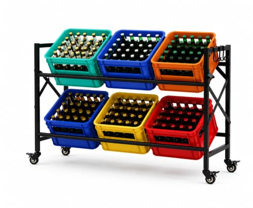 JocLLetA Scaffale per casse di bevande, H6-2 gradini, 6 casse, colore: nero