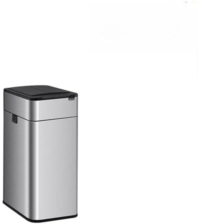 HGTRH Poubelle De Cuisine Automatique 9-60L, Capteur Poubelle De Cuisine Grande Capacité en INOX Brossé avec Cerclage, Fermeture Douce, Anti-Doigt, sans Contact Silver 20L
