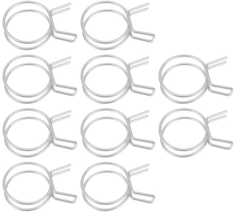 eMagTech 10Pcs 30mm Double Wire Elastic Pipe Clamp 304 Stainless Steel Clamp for Snow Tube