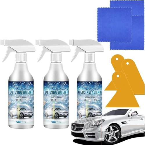 Deicing Agent for Car Windshield, 60ml De-Icers for Car Windshield Defroster, Melting Spray, Window Snow Spray, Deicing Spray, Melting Spray, Auto Windshield Defroster Deicing Spray (2x)