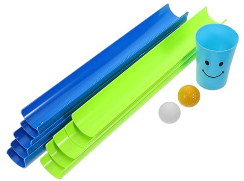 DEARMAMY Jeu de Team Building 10 Pièces Rainures en U Perles Colorées Balle Dure et Accessoires Jeu d'Équilibre et Activités de Plein Air pour Travail d'Équipe et Fêtes