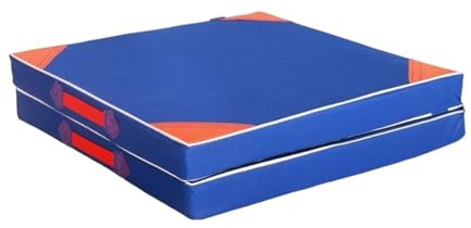 Folpus Colchoneta Plegable de 100 Cm X 50 Cm para Gimnasia, Portátil, de Equilibrio, Plegable, para Entrenamiento de Core, MMA, Práctica de Baile, Azul, Individual