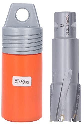 Punta per a tazza in carburo cementato compatibile con trapano magnetico - Diametro 26 mm (1,02 pollici) e profondità di foratura 50 mm (2 pollici) - Fresa per piastre in acciaio (27 mm)
