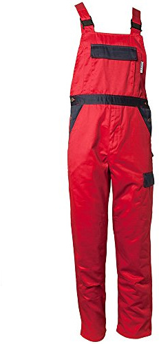 Planam 1223064 Tristep Latzhose, Rot/Marine, Größe 64