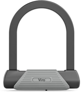 Viro | Arco Rigido, Lucchetto Bici e Moto, Sezione 16 mm, Luce Arco 14,5x11,6 cm, Monolitico Rivestito in Acciaio Zincato, Chiusura a Sfere