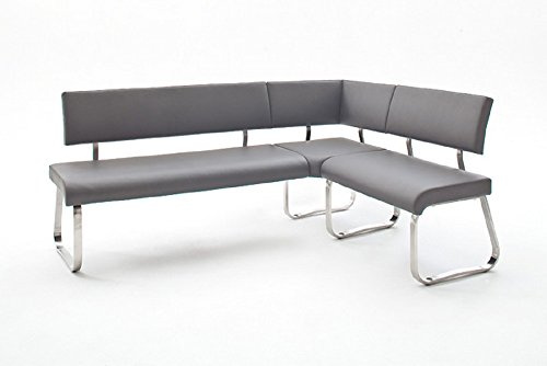Beauty.Scouts Eckbank Frogo Sitzbank, Bank, Essbank, mit Rückenlehne, Essecke, Esstischbank, modern, hochwertig, gepolstert, grau, 200x87x60cm