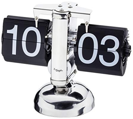 Eichmüller since 1950 Retro Flip Uhr - Tischuhr - Silber schwarz