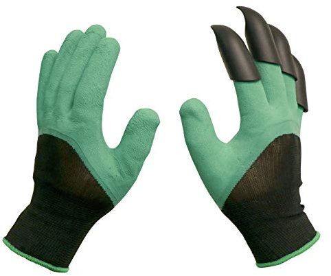 KVOTA. Gartenhandschuhe mit Krallen, Arbeitshandschuhe, Einheitsgröße, 1 Paar, Wasserdicht, Gartenarbeit, Handschuhe, Graben, Harken, Pflanzen