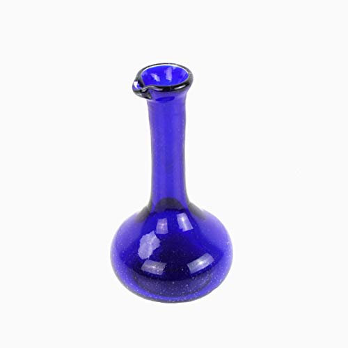 mitienda mit Liebe gemacht Karaffe aus Recycling Glas blau 0,5 Liter, mundgeblasener Dekanter, Weinkaraffe Rotwein