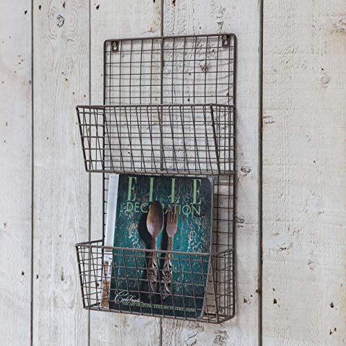 CKB LTD Porte-revues mural en métal pour magazines, journaux et catalogues, lettres, dossiers, idéal pour salon, maison, bureau, salle d'attente, 58 x 32 x 12 cm