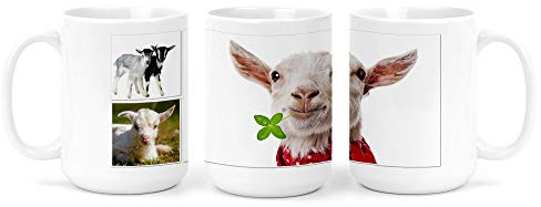 Merchandise for Fans Großer Becher/Jumbo Tasse weiß 450ml - Ziege mit rotem Halstuch