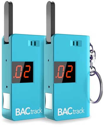 BACtrack Keychain Breathalyzer - Blue (2 Pack) | Ultra-Portable Pocket Keyring Alcohol Tester for Personal Use